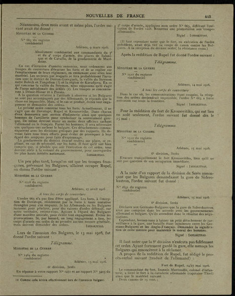 Nouvelles de France et Bulletin des Français résidant à l'étranger : chronique hebdomadaire de la presse française